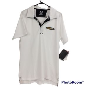 Oakley Elemental Black & White Polo WOODWARD Logo